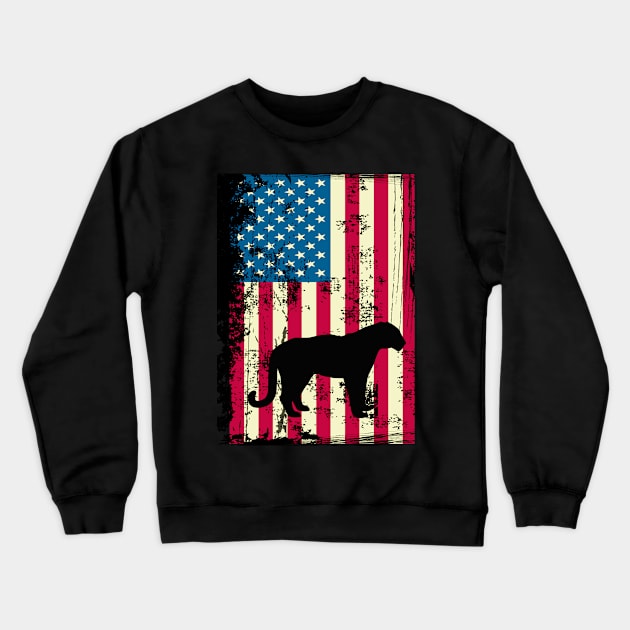 Tiger American Flag USA Patriotic 4th Of July Gifts Crewneck Sweatshirt by KittleAmandass